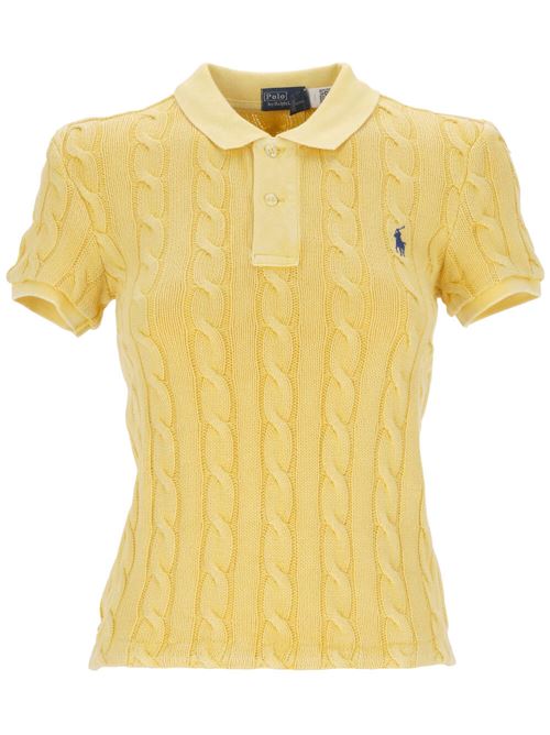 Polo in cotone giallo lavorato Polo Ralph Lauren | 211943010004